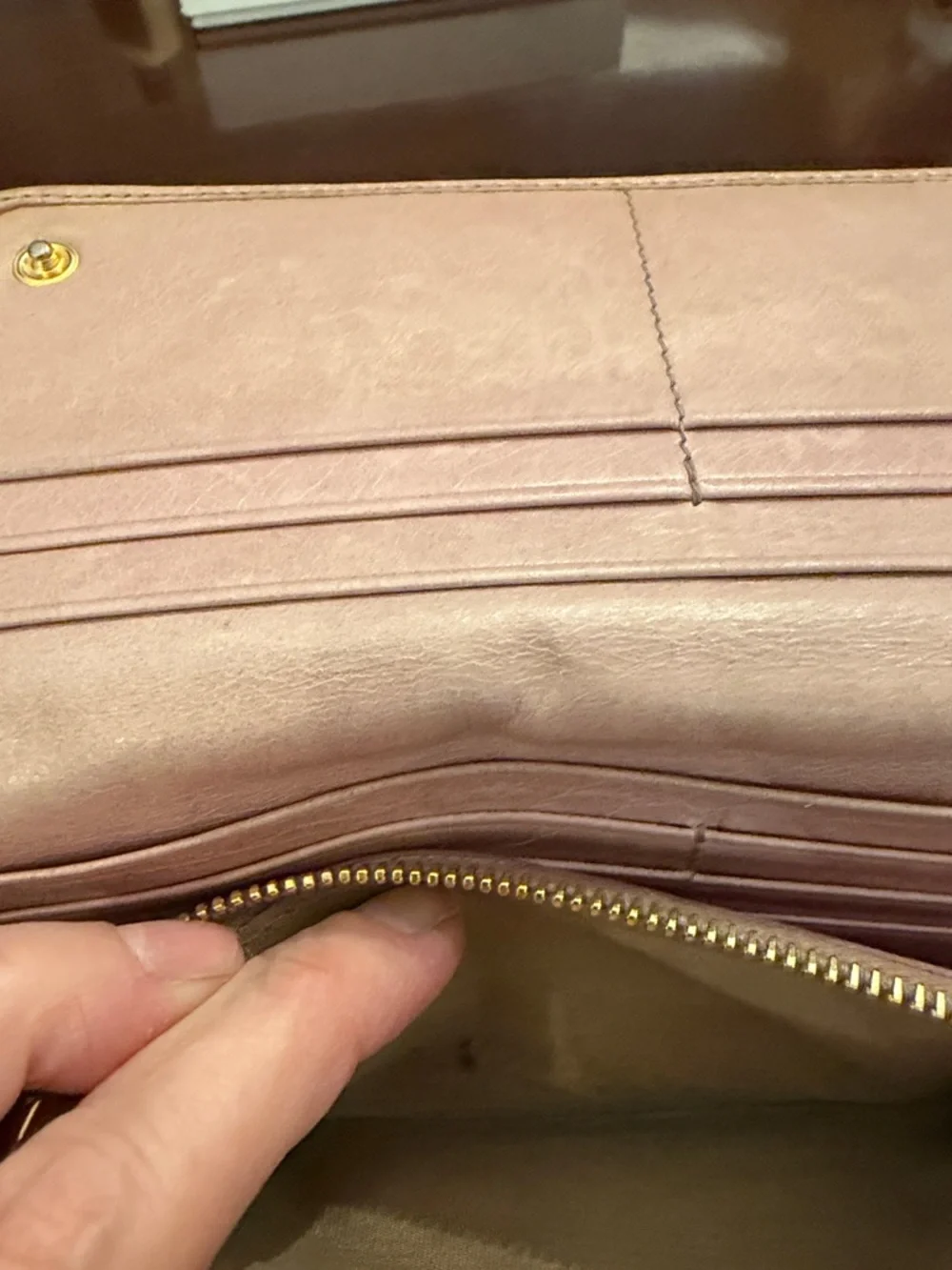 Prada Quilted Blush Pink Wallet with ID Holder worn! - Picture 7 of 14